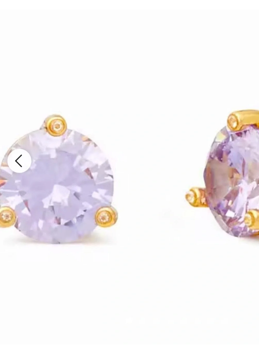 Kate Spade Rise & Shine Studs gold /  purple  large 0.43